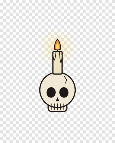 Skull and Candle Clipart PNG