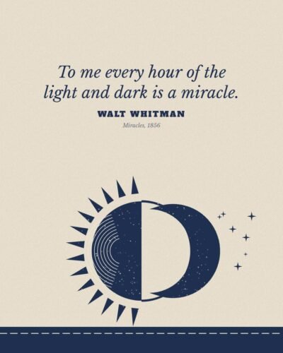 Every Hour of the Light and Dark Is a Miracle: Walt Whitman Quote